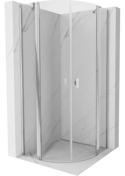 Mexen Mist ημικυκλική καμπίνα ντους ανοιγόμενη 90 x 90 cm, διαφανής, χρώμιο