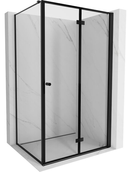 Mexen Mist-F πτυσσόμενο δεξί ντους 120 x 80 cm, μαύρο πλαίσιο, μαύρο - 8A6T-120-080-70-70-P