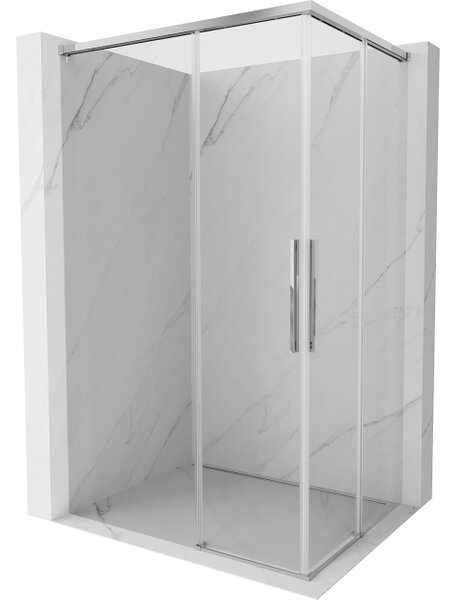 Mexen Rox Ντουζιέρα Duo συρόμενη 100 x 90 εκ., διαφανής, χρώμιο - 8C2D-100-090-01-00
