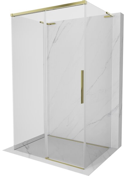 Mexen Rox-3S L καμπίνα ντους 3-τοίχων συρόμενη 100 x 70 cm, διάφανη, χρυσή