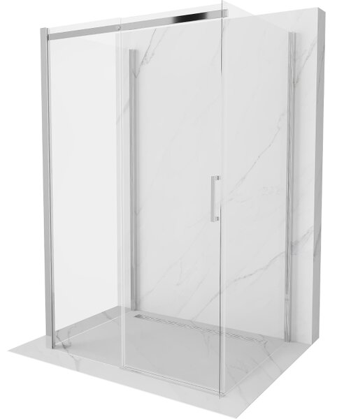 Mexen Omega-3S καμπίνα ντους 3 όψεων, συρόμενη 100 x 80 cm, διάφανη, χρώμιο