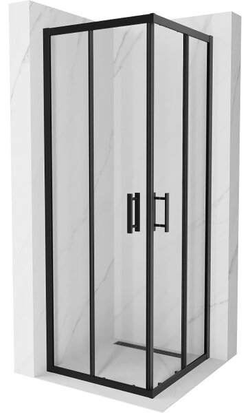 Mexen Rio Τετράγωνη καμπίνα ντους 70 x 70 cm, διαφανής, μαύρη - 860-070-070-70-00