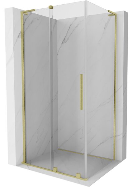 Mexen Velar L συρόμενη καμπίνα ντους 110 x 90 cm, διαφανής, χρυσή βουρτσισμένη
