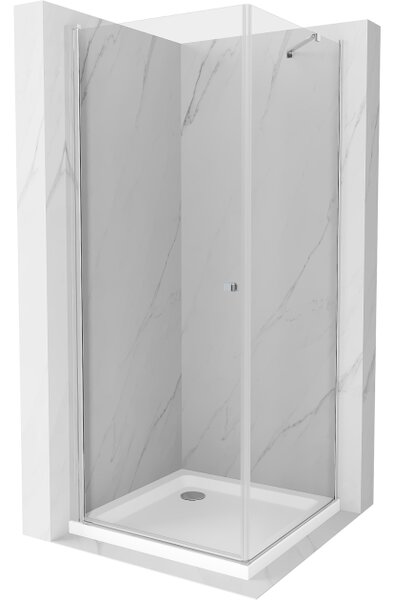 Mexen Pretoria καμπίνα ντους αναδιπλούμενη 70 x 70 εκ., διάφανη, χρώμιο +