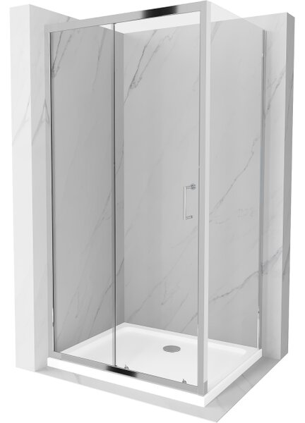 Mexen Apia συρόμενη καμπίνα ντους 110 x 80 cm, διάφανη, χρώμιο + επίπεδη βάση