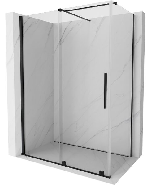 Mexen Velar συρόμενη καμπίνα ντους 160 x 80 cm, διάφανη, μαύρη - 871-160-080-01-70