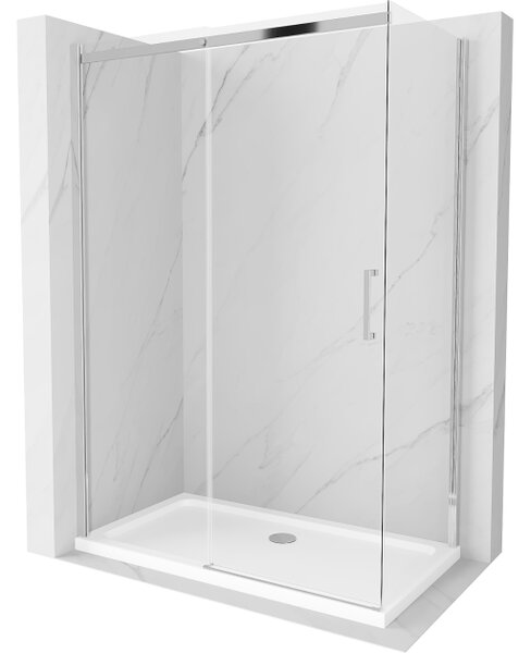 Mexen Omega συρόμενη καμπίνα ντους 130 x 70 cm, διάφανη, χρώμιο + επίπεδη