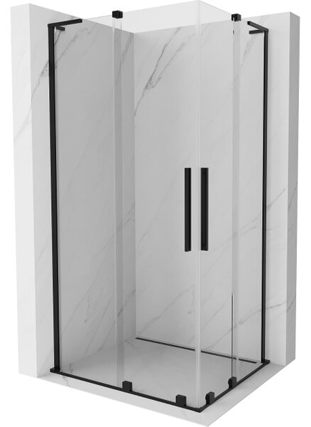 Mexen Velar L Διπλή συρόμενη καμπίνα ντους 100 x 90 cm, διάφανη, μαύρη