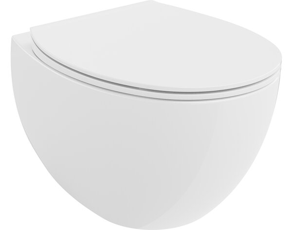 Mexen Egg λεκάνη τουαλέτας Rimless με κάθισμα αργής πτώσης slim, duroplast, λευκή