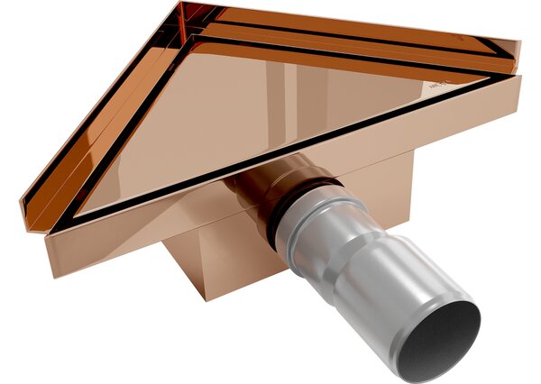 Mexen Flat-T M13 τριγωνικό δάπεδο αποστράγγισης 20 x 20 cm, ροζ χρυσό - 1610320
