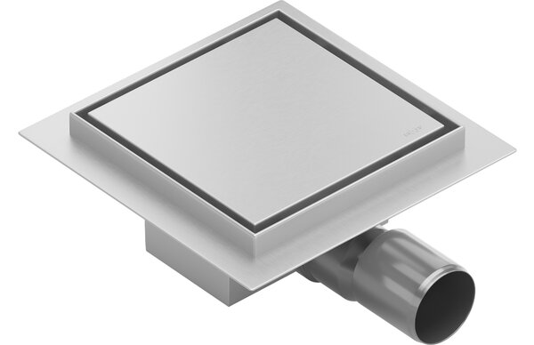 Mexen Flat-Q M13 τετράγωνιο δάπεδο αποστράγγισης 12 x 12 cm, inox - 1010012