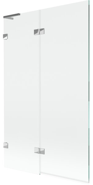 Mexen Lunar L δίφυλλη αριστερή μπανιέρα 110 x 150 cm, διάφανη, χρώμιο - 897L-110-100-01-00-L