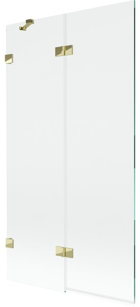 Mexen Lunar παραβάν μπάνιου 2 πτερύγια αριστερό 100 x 150 cm, διάφανο, χρυσό