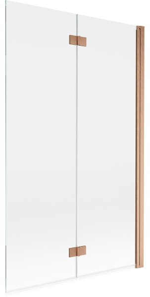 Mexen Mist δίφυλλη δεξιά παραβάν μπάνιου 110 x 150 cm, διαφανής, χάλκινη