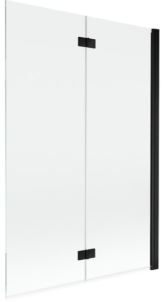 Mexen Mist παραβάν μπανιέρας 2-πτυχωτό δεξί 120 x 150 εκ., διαφανές, μαύρο