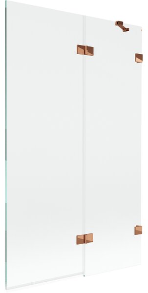 Mexen Lunar παραβάν μπανιέρας 2-πτερυγίων δεξί 110 x 150 cm, διαφανές, ροζ χρυσό