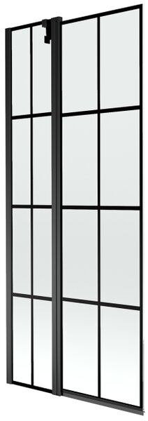 Mexen Flip διπλή πτυσσόμενη καμπίνα ντους 80 x 150 cm, μαύρο πλέγμα, μαύρο