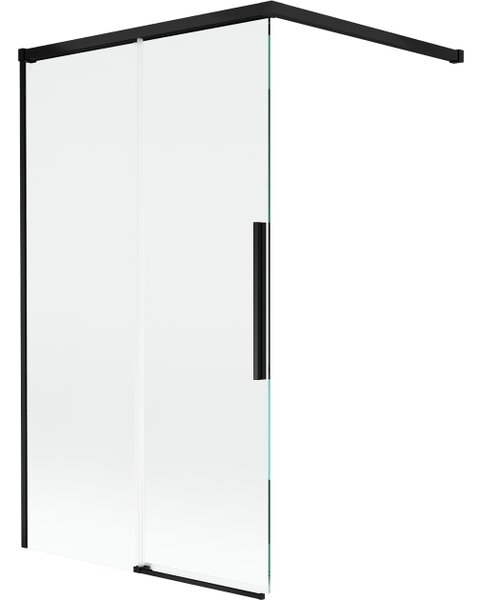 Mexen Rox συρόμενη δίφυλλη παραβάν μπάνιου 100 x 150 cm, διαφανές, μαύρο