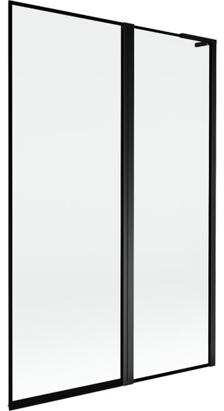 Mexen Mist L δίφυλλο παραβάν μπάνιου δεξί 120 x 150 cm, μαύρο πλαίσιο, μαύρο