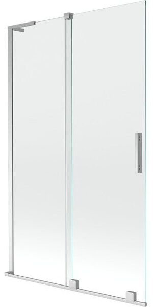 Mexen Velar L διπλή συρόμενη παραβάν μπάνιου 110 x 150 cm, διάφανη, χρώμιο