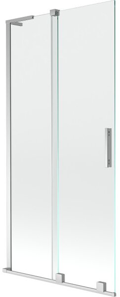 Mexen Velar L Πτυσσόμενο παραβάν μπάνιου 2 φύλλων 95 x 150 cm, διάφανο, χρώμιο