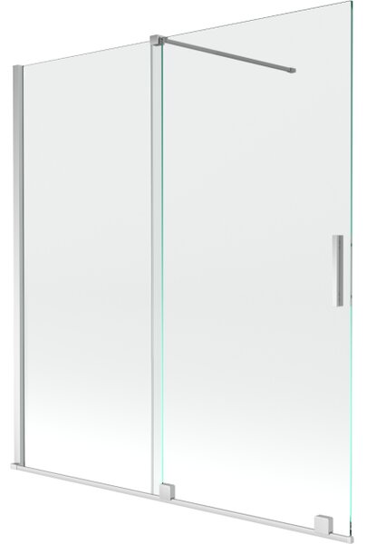 Mexen Velar παραβάν μπάνιου 2-φυλλα συρόμενο 150 x 150 εκ., διαφανές, χρώμιο