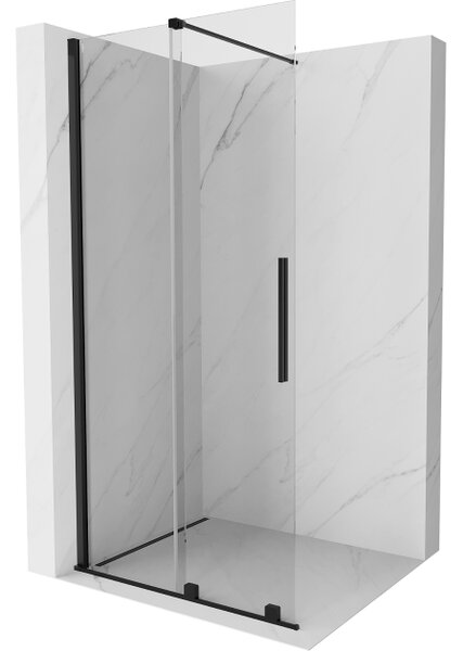 Mexen Velar Συρόμενη καμπίνα ντους Walk-in 110 x 200 cm, διάφανη 8 mm, μαύρη - 871-110-000-03-70