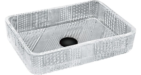 Mexen Akra γυάλινος νιπτήρας επιφάνειας 46 x 33 cm, διάφανος - 24024600