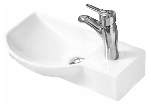 Mexen Hugo νιπτήρας πάγκου αριστεράς 45 x 24 cm, λευκός - 21254500L
