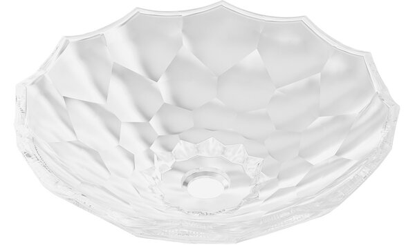 Mexen Inga γυάλινος νιπτήρας επιτραπέζιος 44 x 44 cm, διαφανής - 24074400