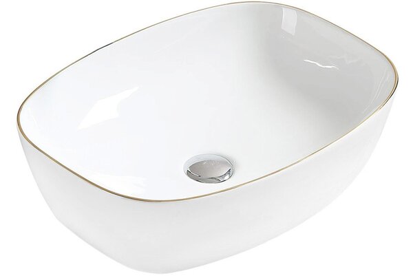 Mexen Lita νιπτήρας επιτραπέζιος 49 x 37 εκ., λευκός/χρυσός - 22124905