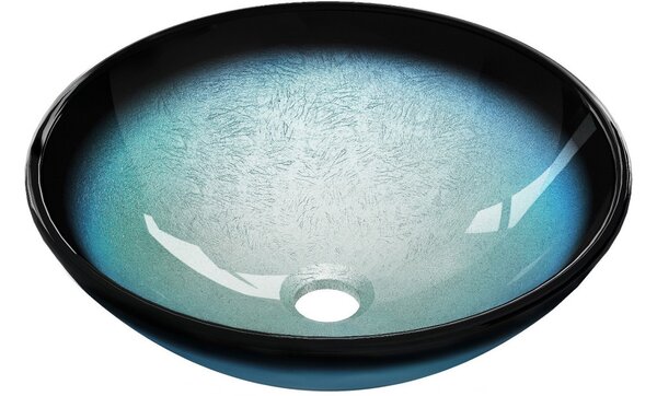Mexen Mira γυάλινος νιπτήρας επιτραπέζιος 42 x 42 cm, μπλε - 24124247