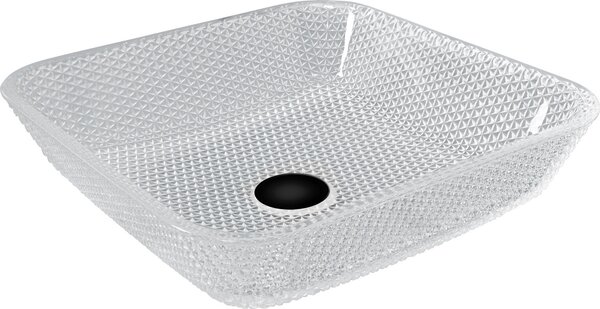 Mexen Mika γυάλινος νιπτήρας επιτραπέζιος 40 x 40 cm, διάφανος - 24104000
