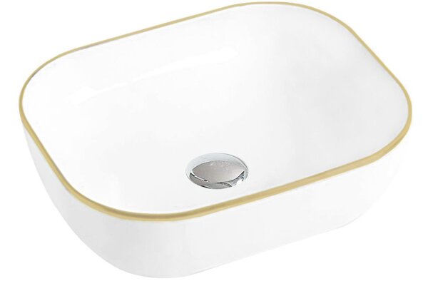 Mexen Mirabel νεροχύτης πάγκου 50 x 40 εκ, λευκός/χρυσός - 22115005