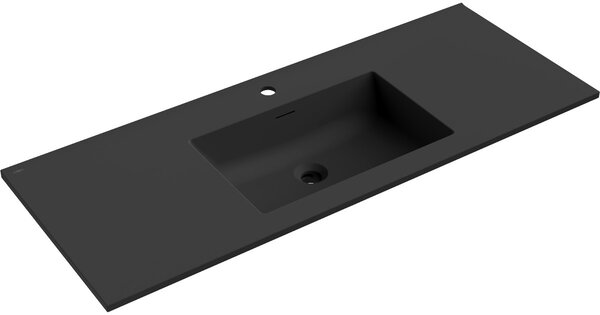 Mexen Otis εντοιχισμένος νιπτήρας 121 x 46,5 cm, μαύρο ματ - 25181271