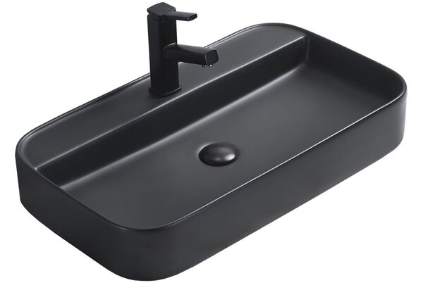 Mexen Sofia επιτραπέζιος νιπτήρας 70 x 40 cm, μαύρο ματ - 22157085