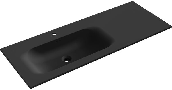 Mexen Vela νιπτήρας ενσωματωμένος αριστερός 121 x 46,5 cm, μαύρο ματ - 25231271L