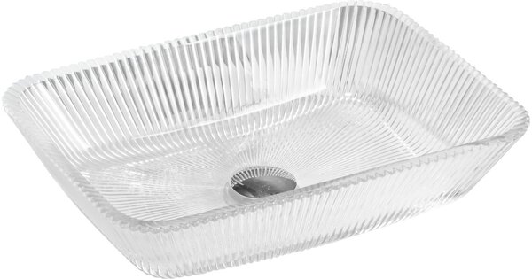 Mexen Tiva γυάλινος νιπτήρας επιτραπέζιος 46 x 33 cm, διάφανος - 24184600