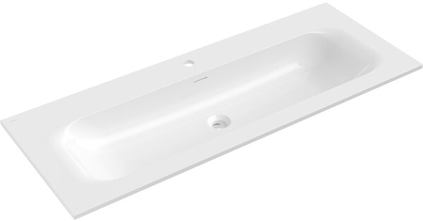 Mexen Vela νιπτήρας εντοιχιζόμενος σε πάγκο 121 x 46,5 cm, λευκή γυαλιστερή