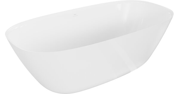 Mexen Como ελεύθερη μπανιέρα από κογκλομεράτο 170 x 82 cm, λευκή γυαλιστερή