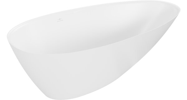 Mexen Milano ελεύθερη μπανιέρα από κογκλομεράτο 170 x 86 cm, λευκή ματ - 57301708500
