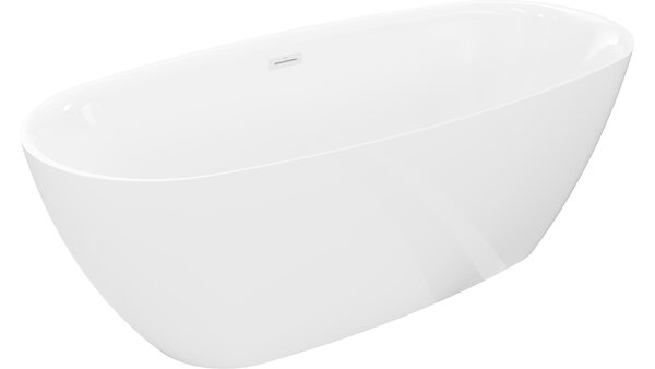Mexen Luvo Slim μπανιέρα ελεύθερη 170 x 75 cm, λευκό, λευκή υπερχείλιση - 52801707500-20