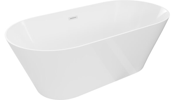 Mexen Luna Slim μπανιέρα ελεύθερης τοποθέτησης 170 x 75 εκ., λευκή, υπερχείλιση