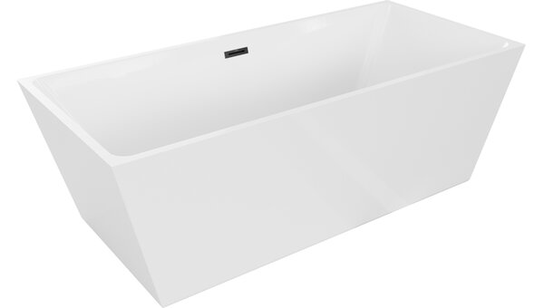 Mexen Lita μπανιέρα ελεύθερης τοποθέτησης 170 x 75 cm, λευκή, υπερχείλιση μαύρη