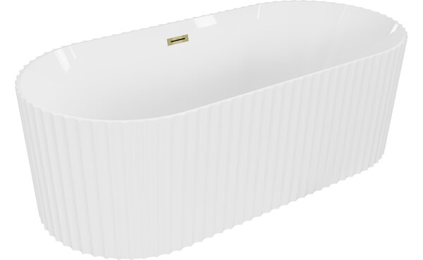Mexen Paola αυτόνομη κυματοειδής μπανιέρα 150 x 75 cm, λευκή γυαλιστερή