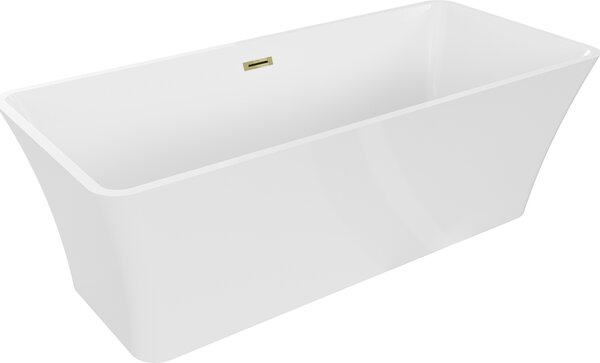 Mexen Tonia Ελεύθερη μπανιέρα 170 x 75 cm, λευκή, υπερχείλιση χρυσή - 52171707500-50