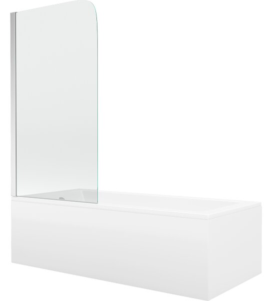 Mexen Cubik ορθογώνια μπανιέρα 150 x 70 cm με επένδυση και μονόφυλλο παραβάν 70