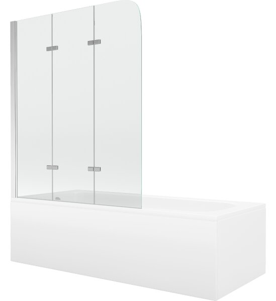 Mexen Vega ορθογώνια μπανιέρα 150 x 70 cm με επένδυση και πτυσσόμενο παραβάν 3