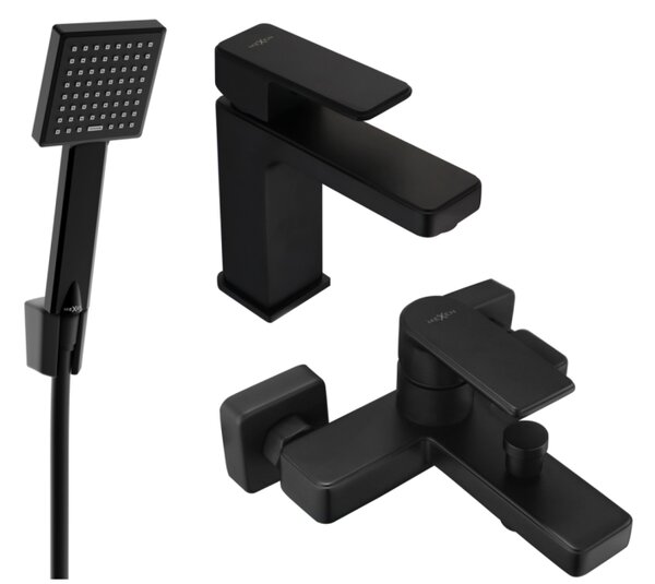 Mexen Mino Σετ μπάνιου R45, μαύρο - 72403R45-70
