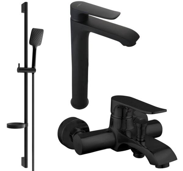 Mexen Pecos DS62 σετ μπάνιου, μαύρο - 72713DS62-70
